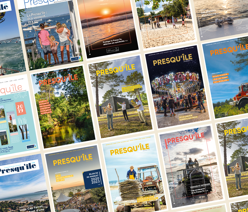 damier des couvertures des magazines municipaux